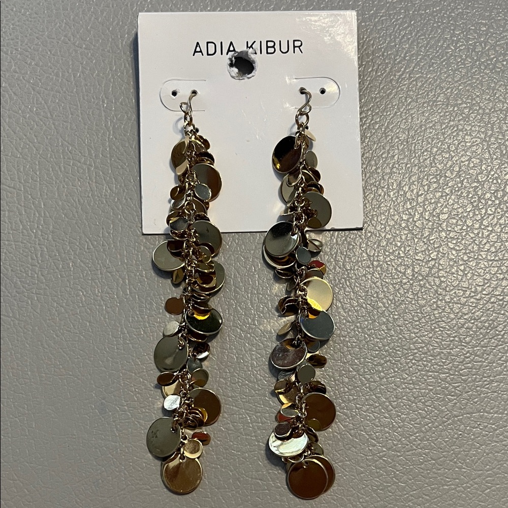 Adia Kibur Metallic Disc Dangle Earrings